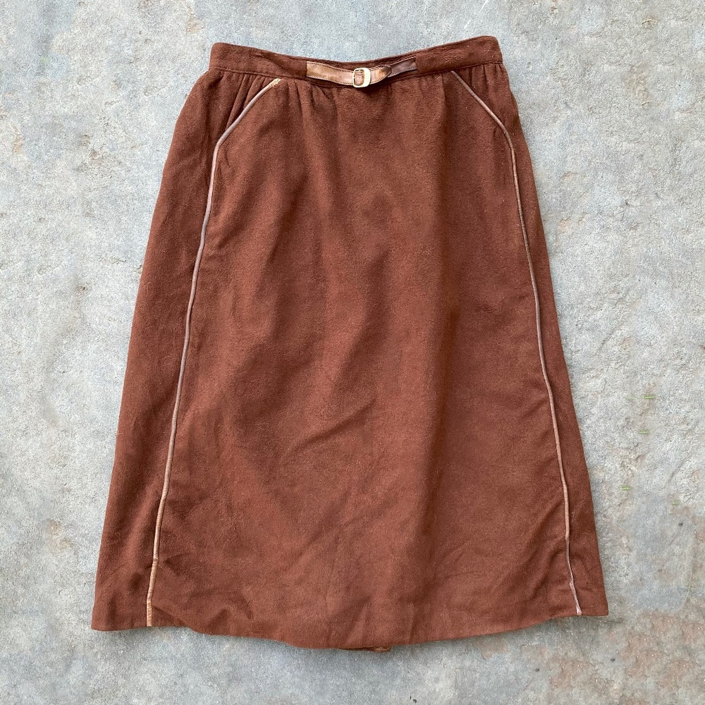 Vintage 1980's Gucci Brown Riding Midi Skirt